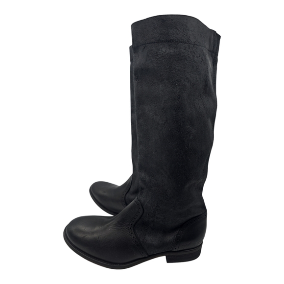 Diesel Style Lab Cowboy Cowgirl Boots Black Size 10 Made in Spain Distressed - Picture 1 of 16